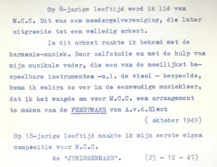 054 - Wil de Valk dagboek over zijn eerste composities